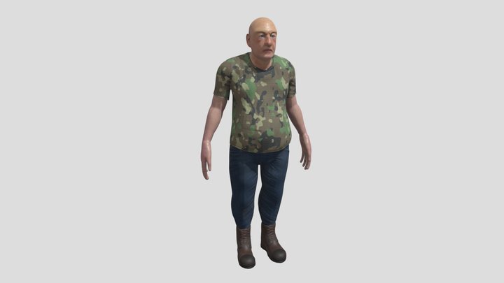 Game Character Model - Old Man 3D Model