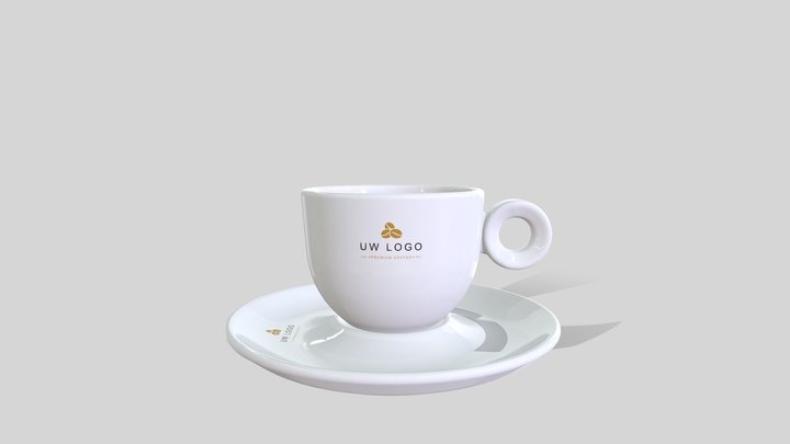 Bola koffie kop 15 cl. met logo 3D Model