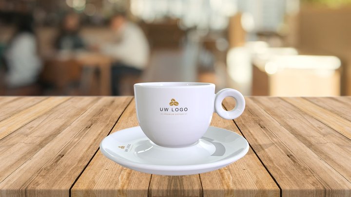 Bola koffie kop 15 cl. met logo 3D Model