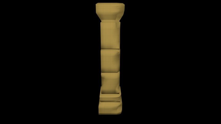 Square Pillar Worn 3D Model