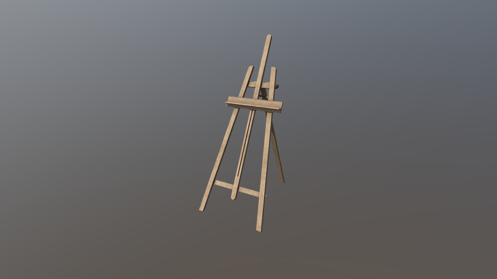 3D model Rigged Easel - This is a 3D model of the Rigged Easel. The 3D model is about a white windmill on a grey background.