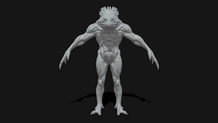 Bird Man HighPoly Model Preview 3D Model