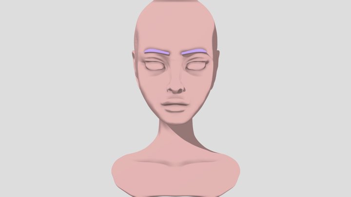 Stylized Female Head Practice 3D Model