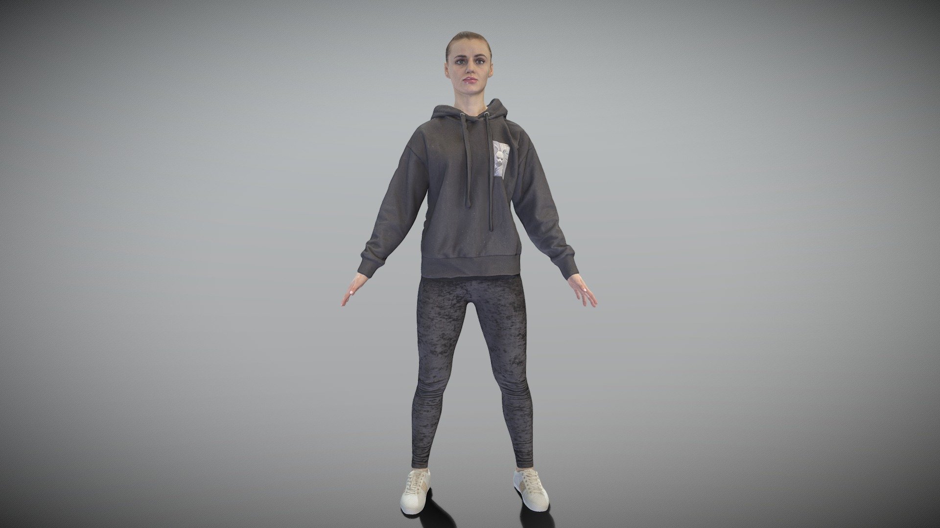 3D model Mens Hoodie T-Pose Low Poly Textured VR / AR / low-poly