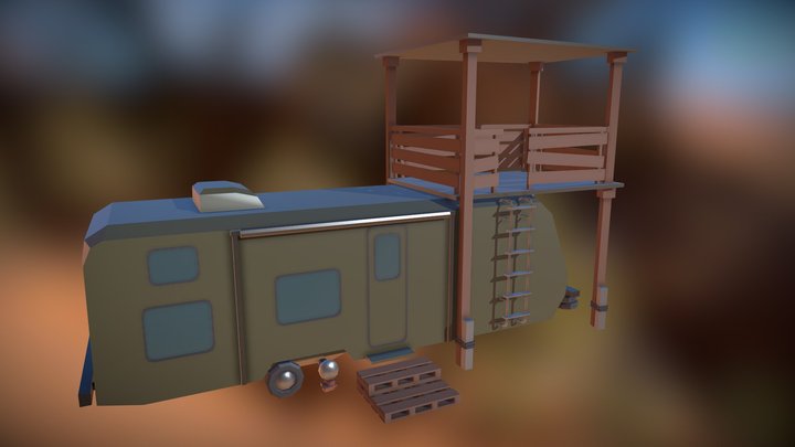 Postapocalyptic trailer 3D Model