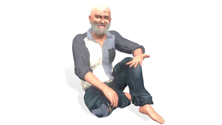 homeless man  ( Rigged & Blendshapes ) 3D Model