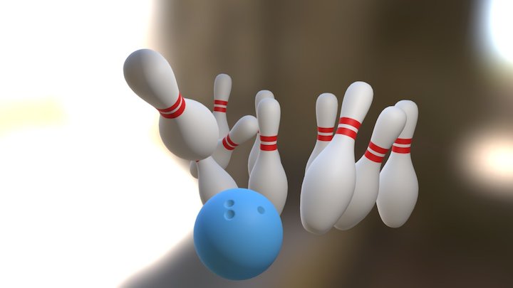 Bowling Ball Action Shot 3D Model