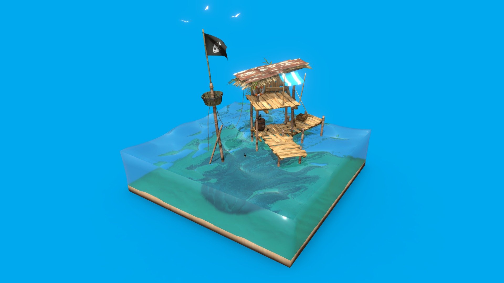 Wooden Sea Shack - 3D model by KangaroOz 3D (@KangaroOz-3D) [f675d1e ...