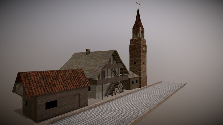 Village in alps 3D Model