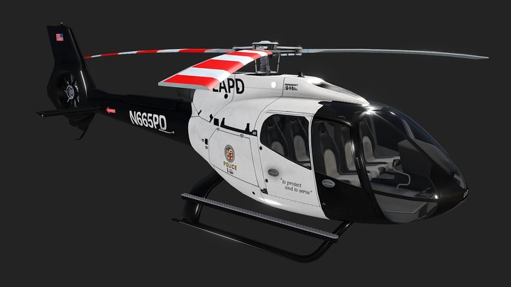 Helicopter Airbus H130 LAPD Livery 18 3D Model