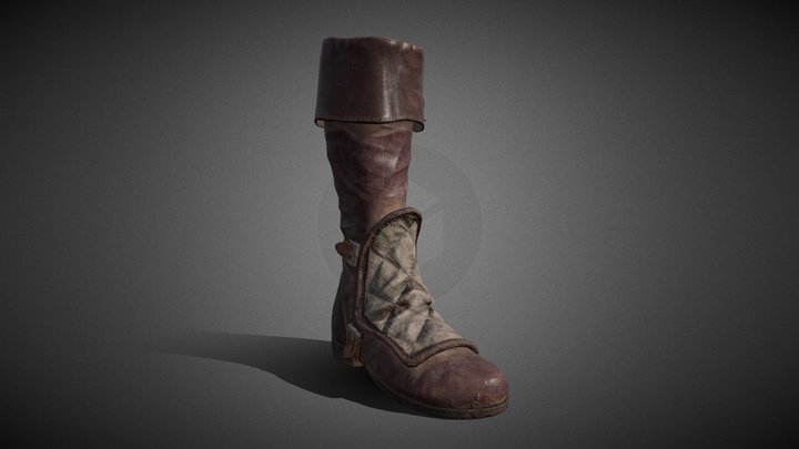 Leather Armor Boots 3D Model