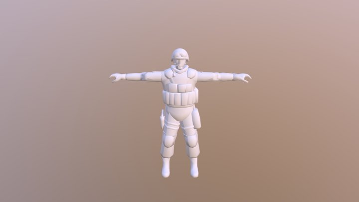 Soldier skin character 3D Model
