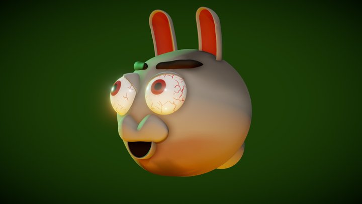 Cartoon mad bunny rabbit 3D Model
