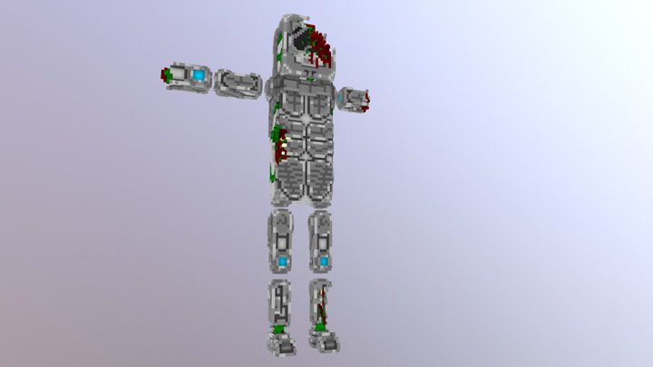 Voxel Zombie 3D Model