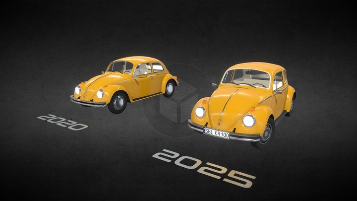1968 Volkswagen Beetle (LP) 3D Model