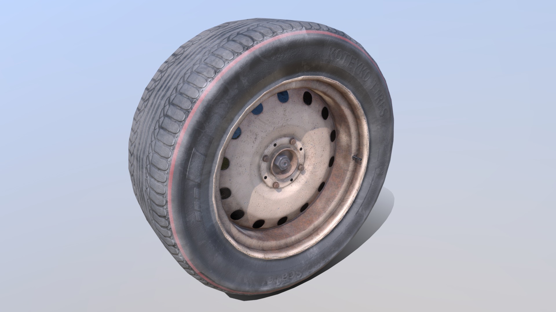 3D model Car wheel - This is a 3D model of the Car wheel. The 3D model is about a tire on a vehicle.