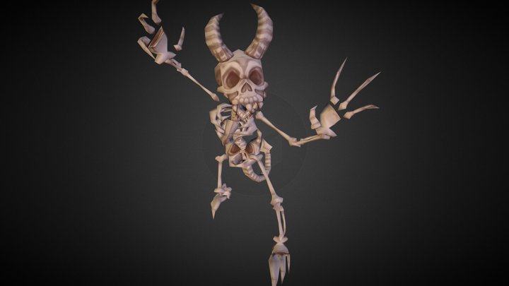 Low Poly Demon Skeleton Character 3D Model