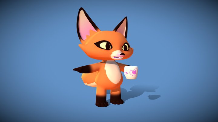Fox and Mug 3D Model