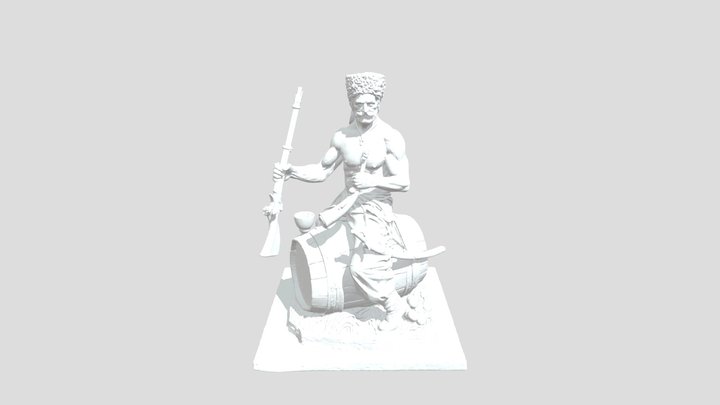 Cossack on Don Sculpture 3D Model