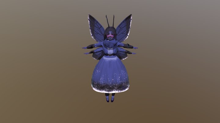 Stylized Chalkhill Moth 3D Model