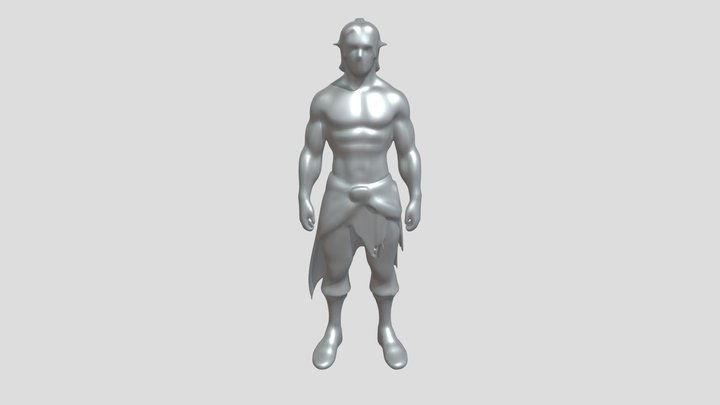 muscular man in medieval clothing 3D Model