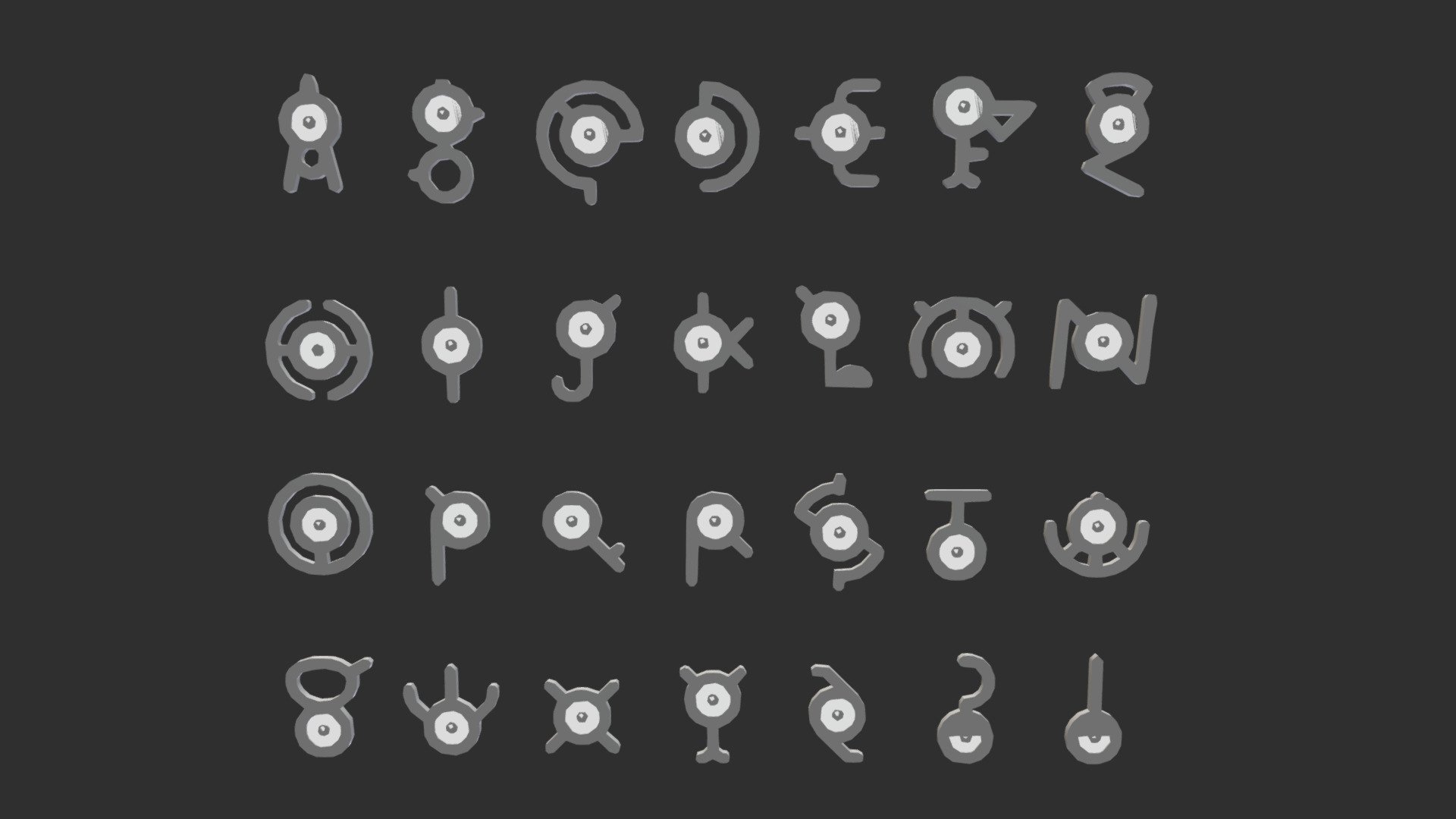 Unown Complete Set - Pokémon - Buy Royalty Free 3D model by Aldo (@aldo ...