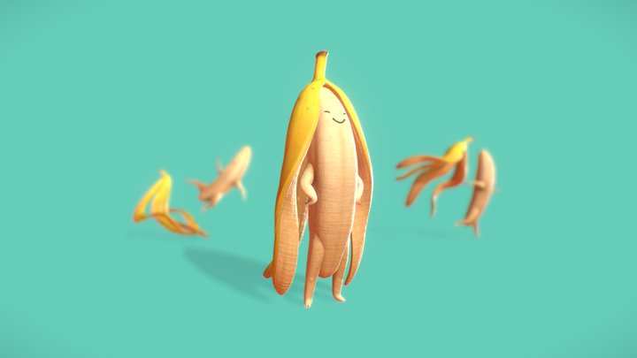 Cute Banana Boys 3D Model