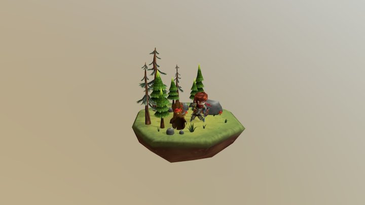 Island And Knight 3D Model