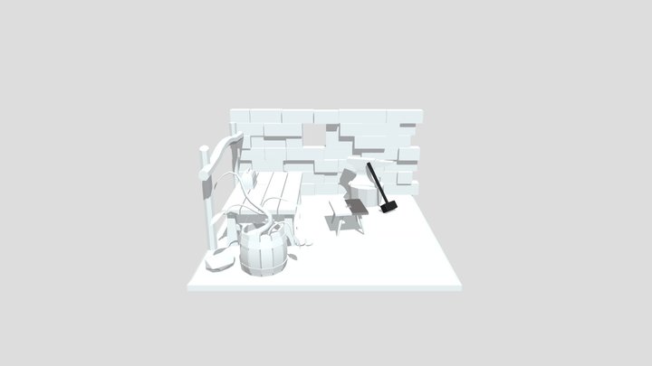 Stylised environment (Textureless Version) 3D Model
