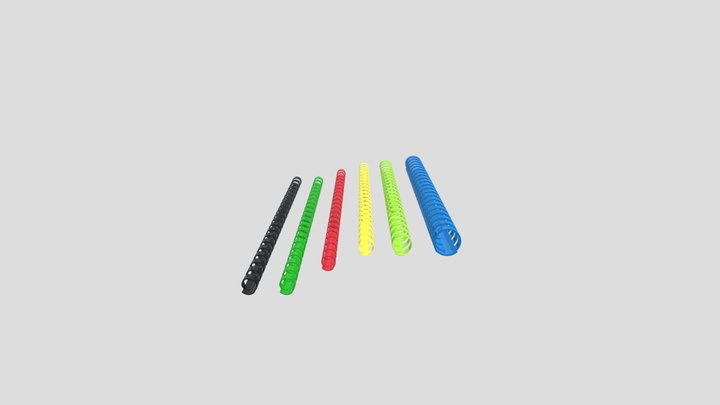 Comb Binding Spines 3D Model