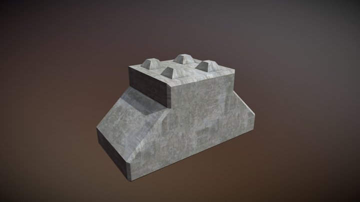 BetonBlock(Standard 2.5'x 2.5'x 5'x W Block) 3D Model
