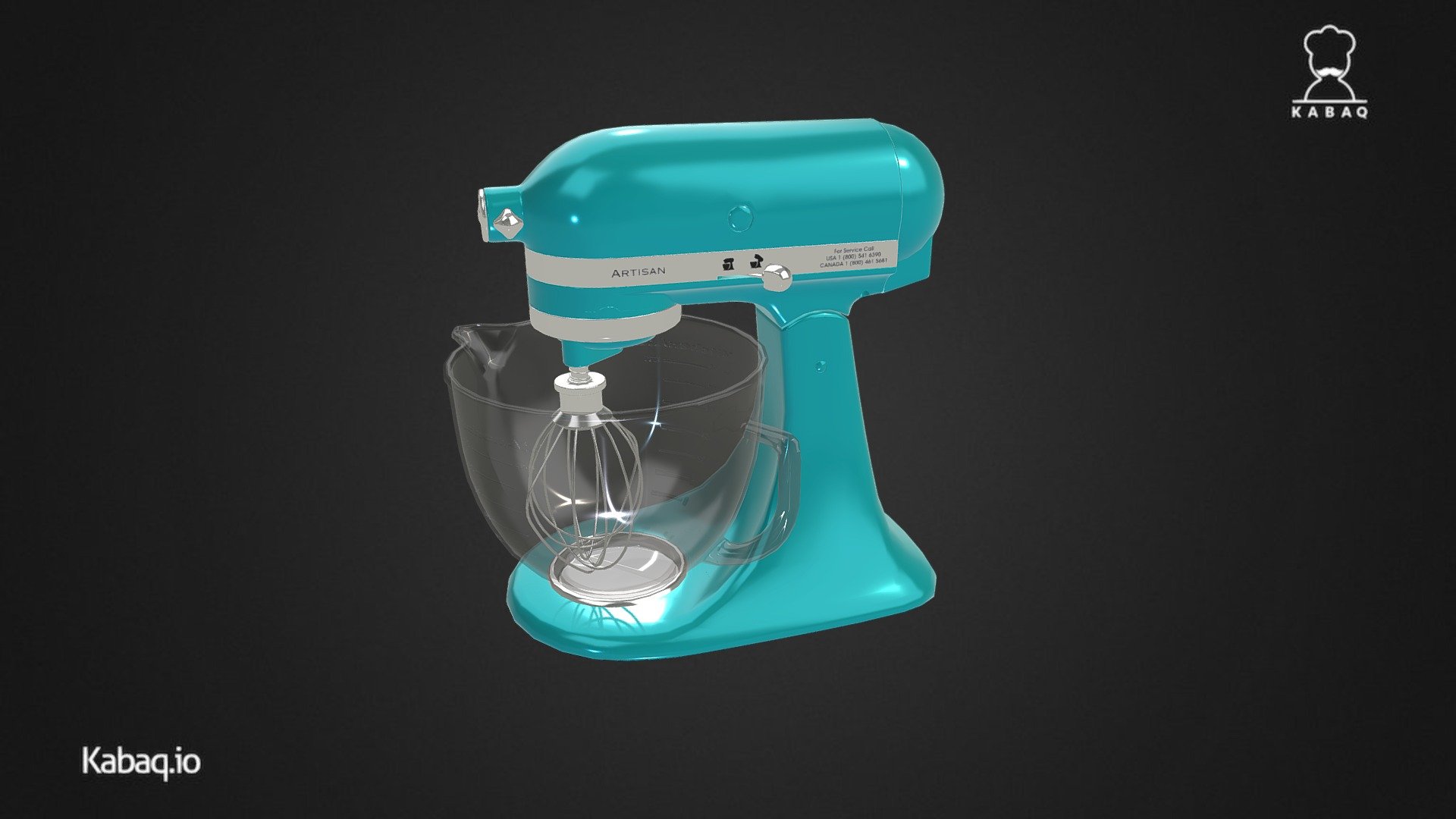 KitchenAid Mixer Blue 3D model by QReal Lifelike 3D (kabaq) [f691fb1] Sketchfab