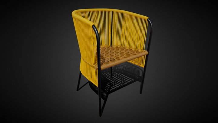 Woven Rope Dining Chair 3D Model
