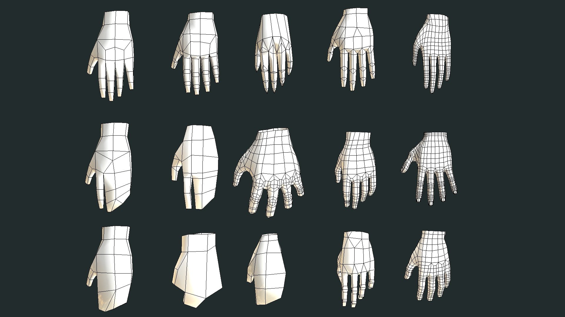 low poly hands