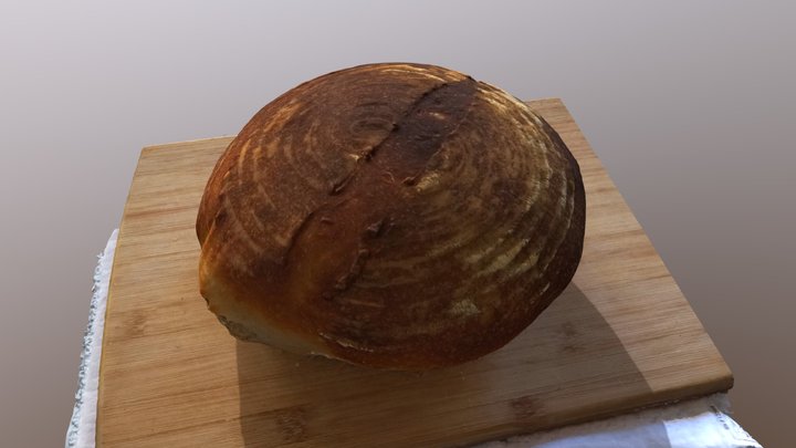 Freshly baked sourdough. 3D Model