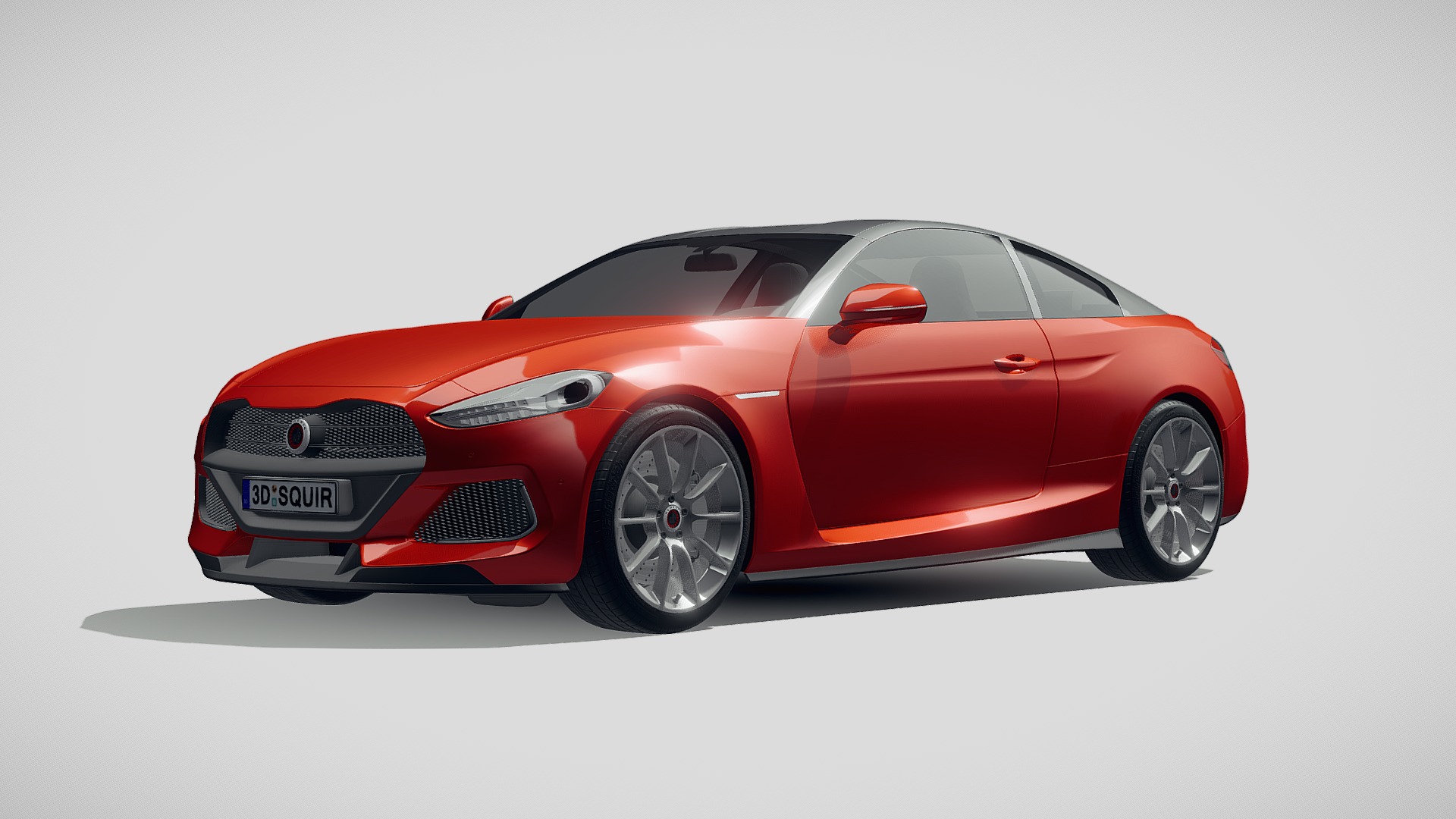 3D model Generic Coupe 2019 - This is a 3D model of the Generic Coupe 2019. The 3D model is about a red sports car.