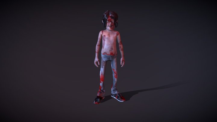 Cartoon Zombie Man 01 3D Model