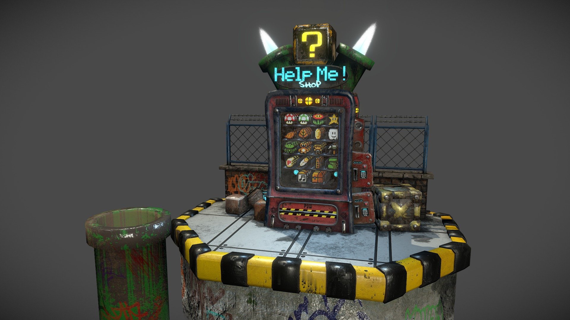 Vending machine of old item / Mario - 3D model by Pegeault baptiste ...