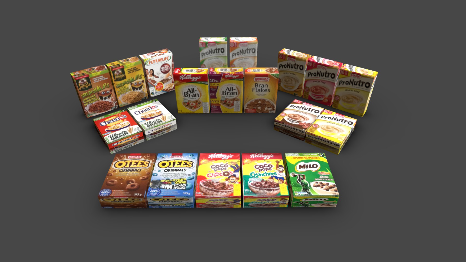 3D model Standard Cereal Store Shelf - This is a 3D model of the Standard Cereal Store Shelf. The 3D model is about calendar.