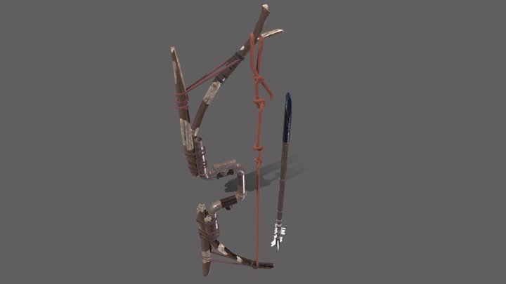 Post Apocalyptic Bow and arrow 3D Model
