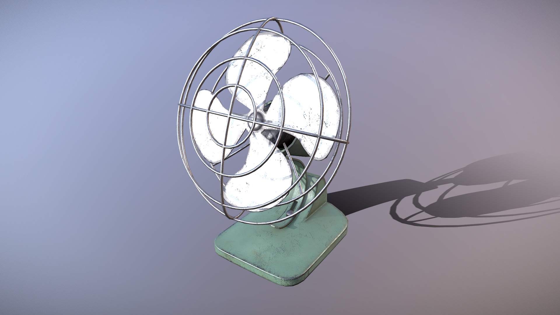 3D model Vintage Fan - This is a 3D model of the Vintage Fan. The 3D model is about a light bulb on a surface.
