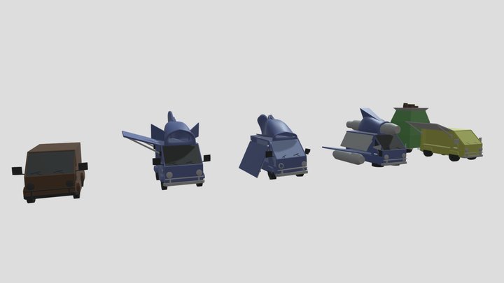Draft Trucks 3D Model