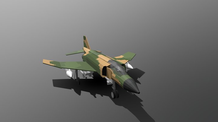Low poly F-4 Phantom 3D Model
