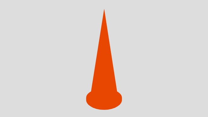 Stylized Low Poly Traffic Cone 3D Model