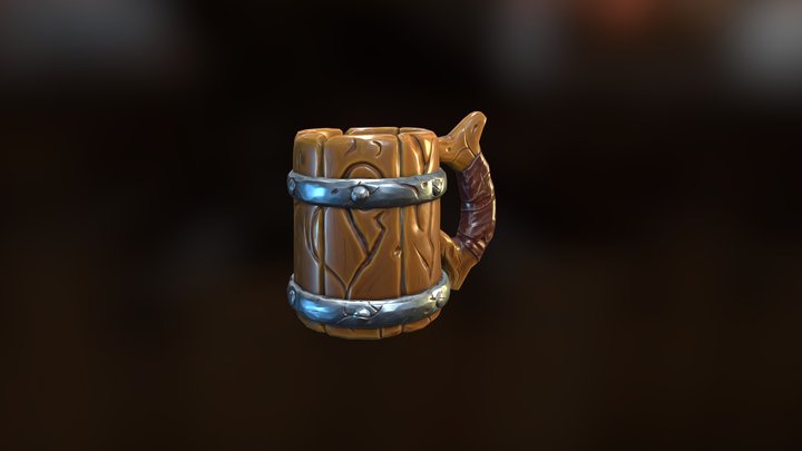 Stylized Beer Mug 3D Model
