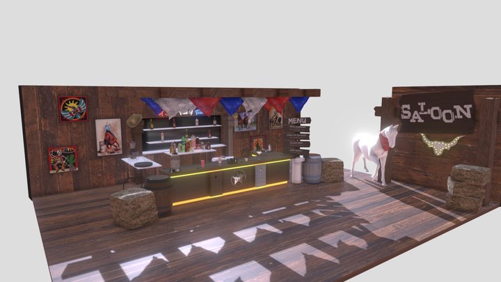 Bar Diorama 3D Model