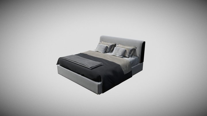 Realistic Modern Bed 3D Model