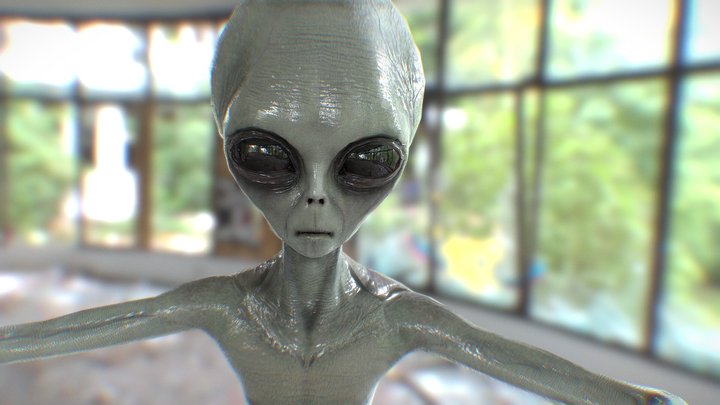 Alien Treading Water 3D Model