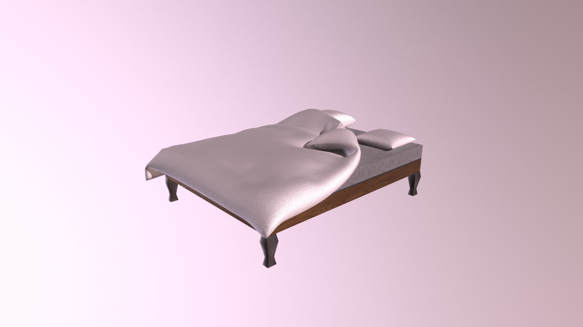 3D model BED - This is a 3D model of the BED. The 3D model is about a grey chair with a grey cushion.