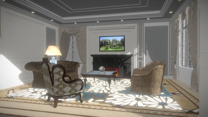 Living Room | Masonry heater | 2 3D Model